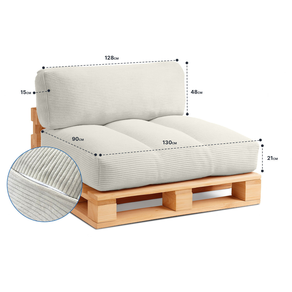 Lavatyyny, corduroy – istuintyyny