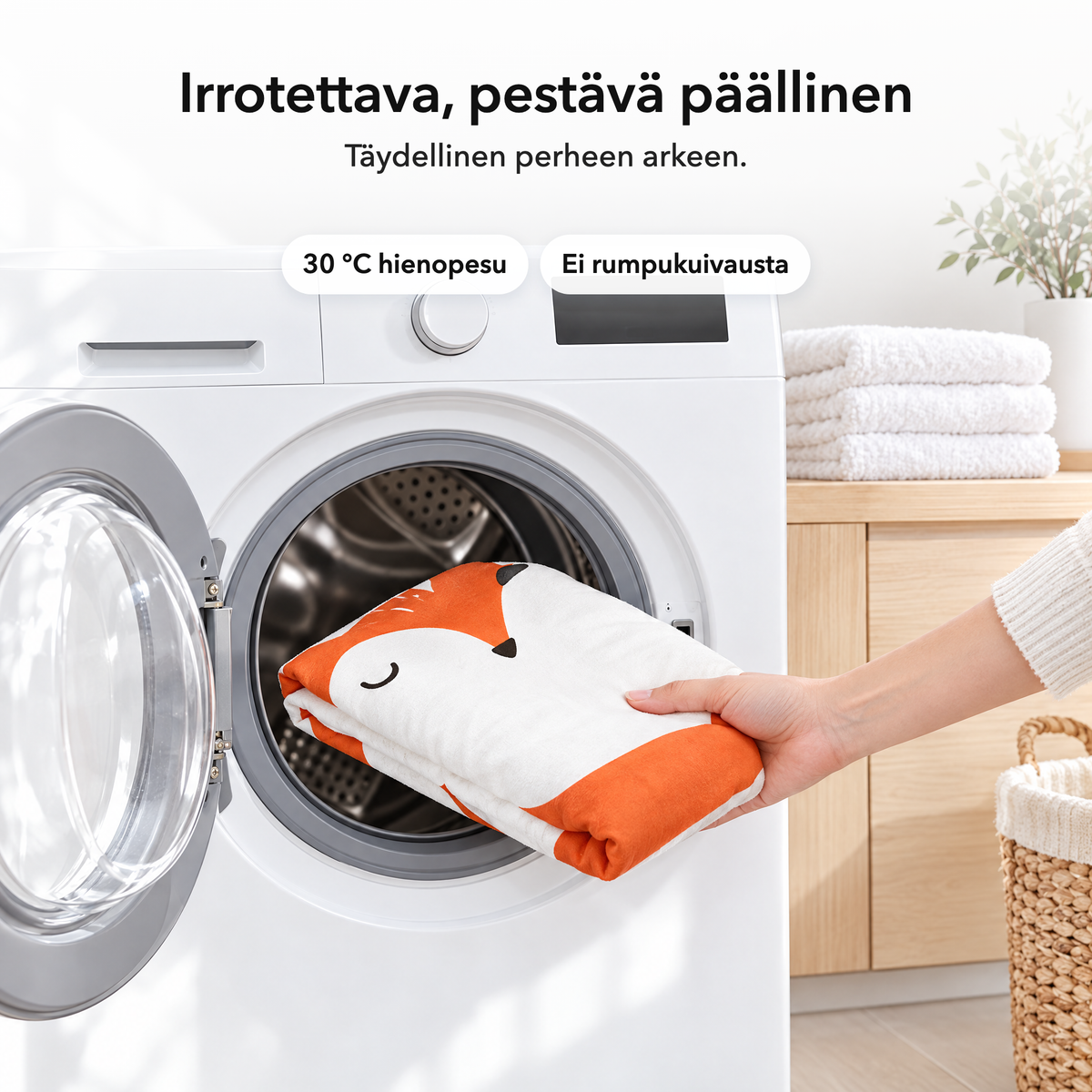 kettu – Irrotettava, pestävä päällinen